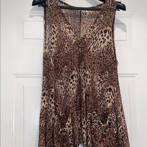 Paradise- Leopard Print sleeveless beach coverup